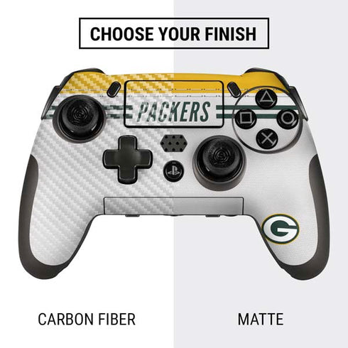 NFL Green Bay Packers White Striped PlayStation Scuf Vantage 2 Controller Skin