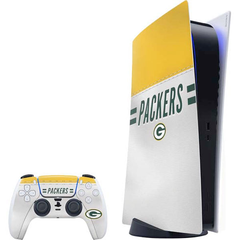 NFL Green Bay Packers White Striped PlayStation PS5 Skins