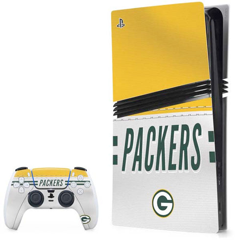 NFL Green Bay Packers White Striped PlayStation PS5 Skins