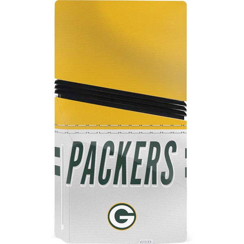 NFL Green Bay Packers White Striped PS5 Pro Disk Console Skin