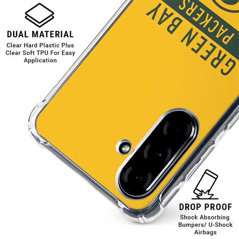 NFL Green Bay Packers Yellow Performance Series Galaxy A36 5G Clear Case