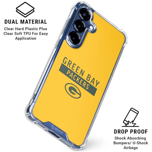NFL Green Bay Packers Yellow Performance Series Galaxy S25 Plus Clear Case