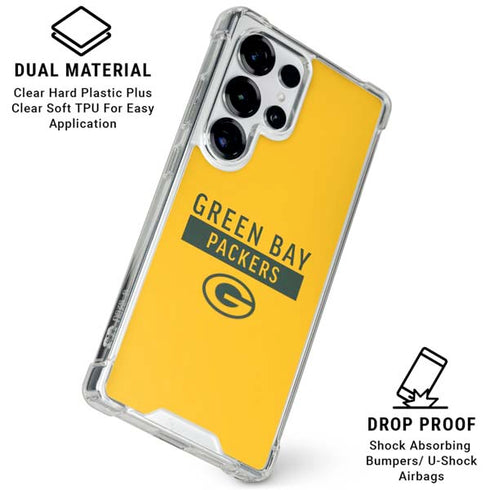 NFL Green Bay Packers Yellow Performance Series Galaxy S25 Ultra Clear Case