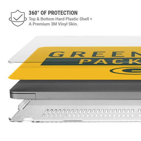 NFL Green Bay Packers Yellow Performance Series MacBook Pro 14in (2021-24) Case plus Skin