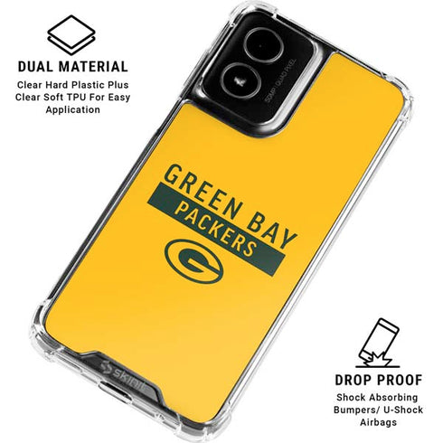 NFL Green Bay Packers Yellow Performance Series Moto G Power 5G (2024) Clear Case