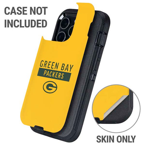 NFL Green Bay Packers Yellow Performance Series Otterbox Defender iPhone Skin