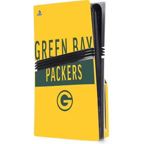 NFL Green Bay Packers Yellow Performance Series PS5 Pro Disk Console Skin