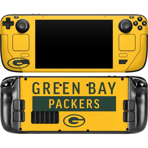 NFL Green Bay Packers Yellow Performance Series Steam Deck Handheld Gaming Computer OLED Skin