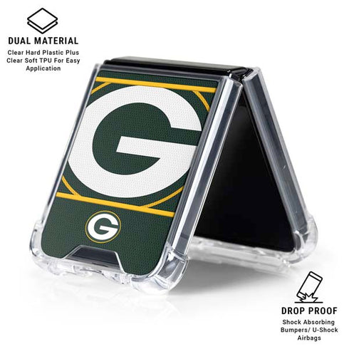 NFL Green Bay Packers Zone Block Galaxy Z Flip6 Clear Case