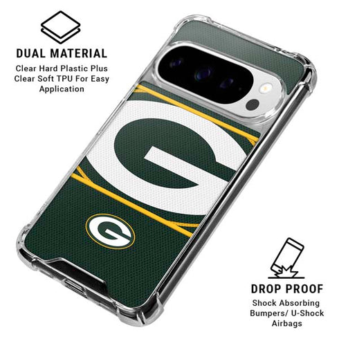 NFL Green Bay Packers Zone Block Google Pixel 10 Pro XL Clear Case
