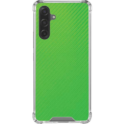 Green Carbon Fiber Specialty Texture Material Galaxy A17 Clear Case