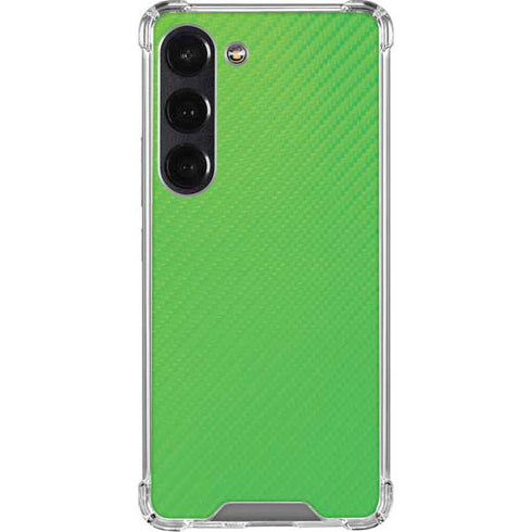 Green Carbon Fiber Specialty Material Galaxy S23 Clear Case