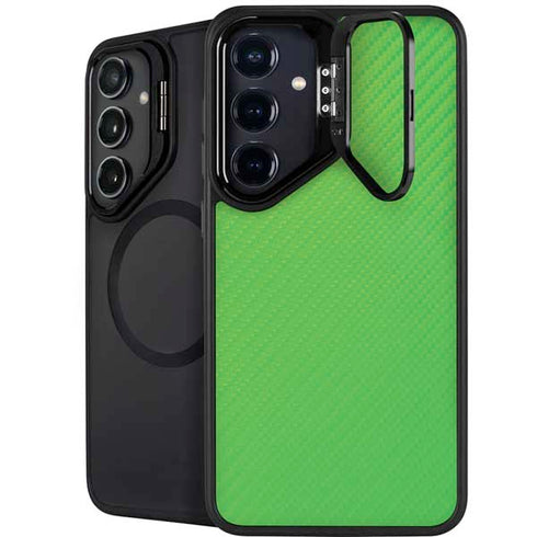 Green Carbon Fiber Specialty Texture Material Galaxy S25 Kickstand Case
