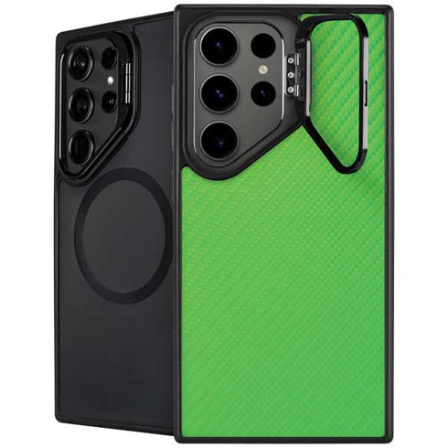 Green Carbon Fiber Specialty Texture Material Galaxy S24 Ultra Kickstand Case