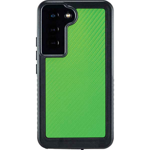 Green Carbon Fiber Specialty Texture Material Galaxy S24 Waterproof Case