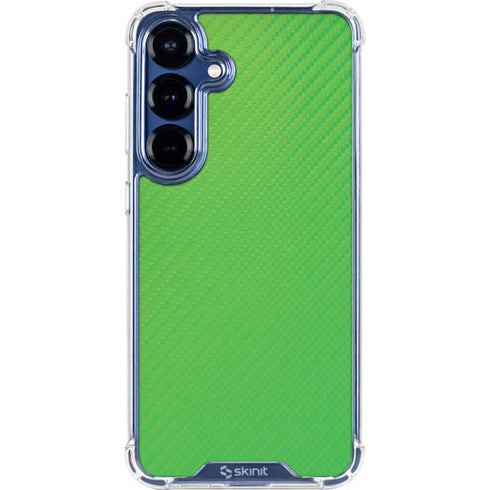 Green Carbon Fiber Specialty Texture Material Galaxy S25 FE Clear Case