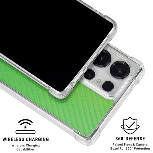 Green Carbon Fiber Specialty Texture Material Galaxy S25 Ultra Clear Case