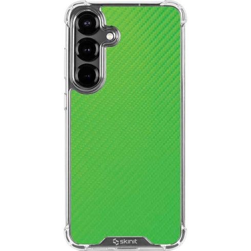 Green Carbon Fiber Specialty Texture Material Galaxy S26 Clear Case