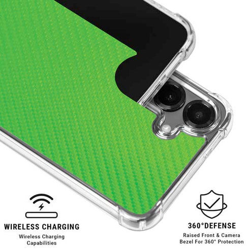 Green Carbon Fiber Specialty Texture Material Galaxy S26 Clear Case