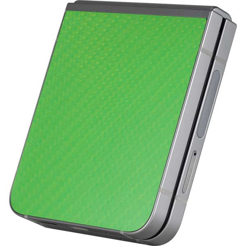 Green Carbon Fiber Specialty Texture Material Galaxy Z Flip6 Skin