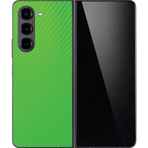 Green Carbon Fiber Specialty Material Galaxy Z Fold5 5G Skin