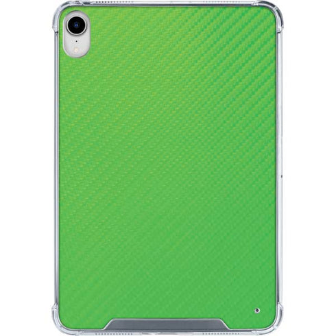 Green Carbon Fiber Specialty Texture Material iPad 11th Gen (2025) Clear Case