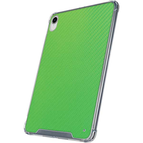 Green Carbon Fiber Specialty Texture Material iPad 11th Gen (2025) Clear Case