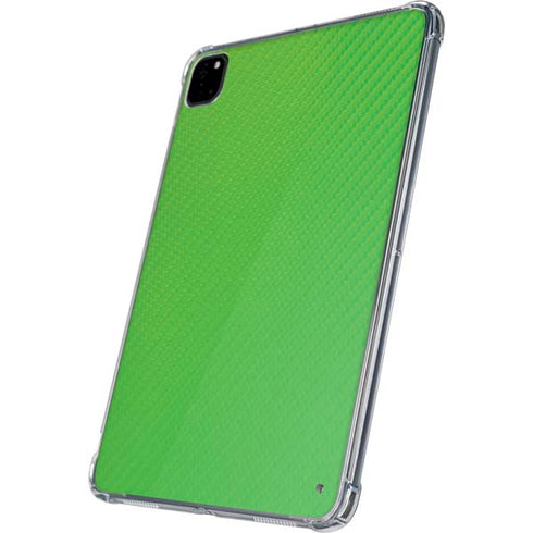 Green Carbon Fiber Specialty Texture Material iPad Pro 11in (2024) Clear Case