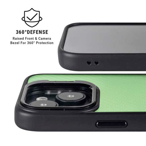 Green Carbon Fiber Specialty Texture Material iPhone 14 Plus Kickstand Case
