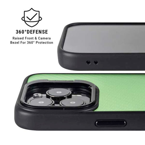 Green Carbon Fiber Specialty Texture Material iPhone 15 Pro Max Kickstand Case