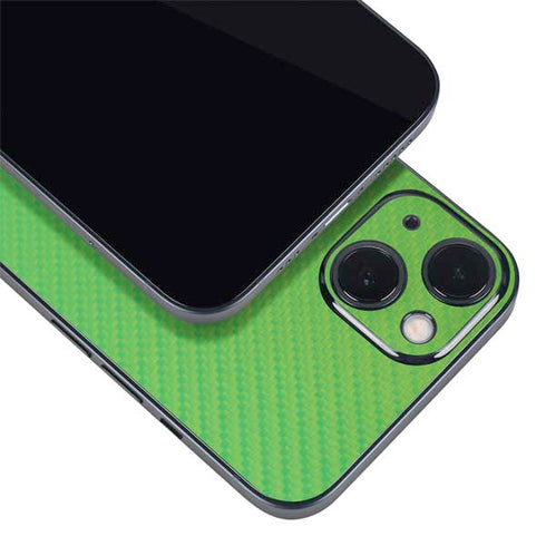 Green Carbon Fiber Specialty Material iPhone 15 Skin