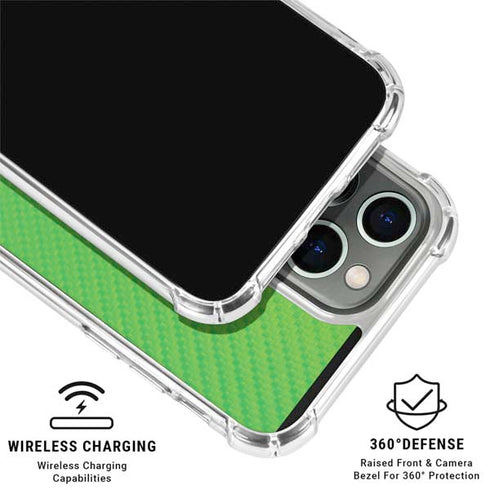 Green Carbon Fiber Specialty Texture Material iPhone 16 Pro Clear Case