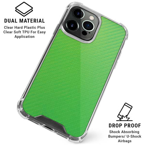 Green Carbon Fiber Specialty Texture Material iPhone 16 Pro Clear Case