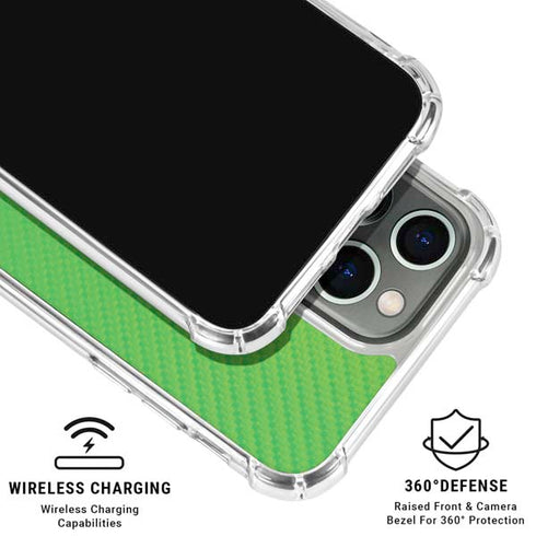 Green Carbon Fiber Specialty Texture Material iPhone 16 Pro Max Clear Case