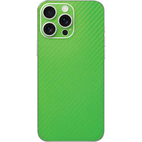 Green Carbon Fiber Specialty Texture Material iPhone 16 Pro Max Skin