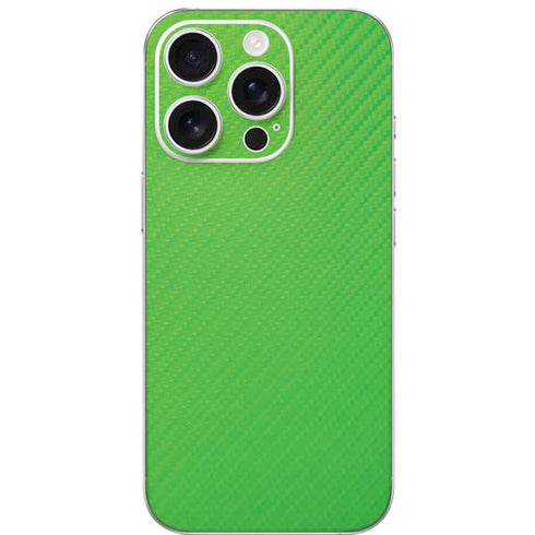 Green Carbon Fiber Specialty Texture Material iPhone 16 Pro Skin