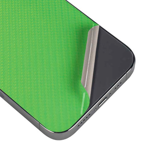 Green Carbon Fiber Specialty Texture Material iPhone 16 Pro Skin