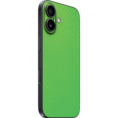 Green Carbon Fiber Specialty Texture Material iPhone 16 Skin