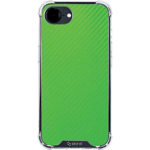 Green Carbon Fiber Specialty Texture Material iPhone 16e Clear Case