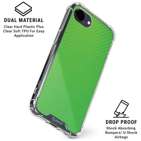 Green Carbon Fiber Specialty Texture Material iPhone 16e Clear Case