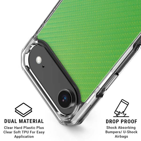 Green Carbon Fiber Specialty Texture Material iPhone 17 Air Clear Case