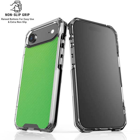 Green Carbon Fiber Specialty Texture Material iPhone 17 Air Clear Case