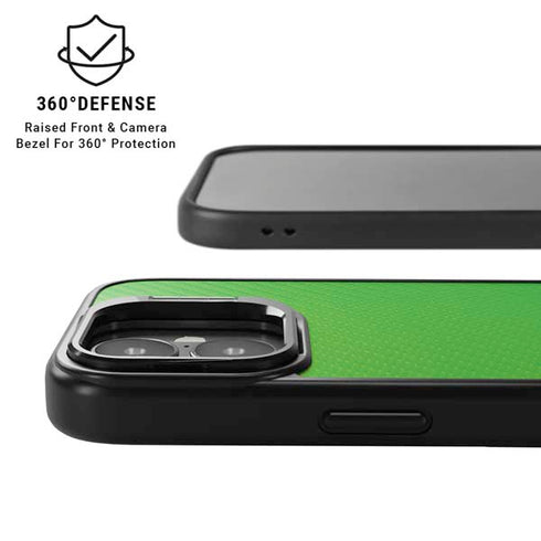 Green Carbon Fiber Specialty Texture Material iPhone 17 Kickstand Case