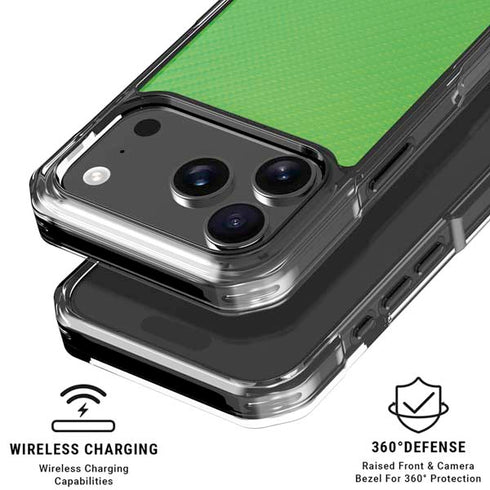 Green Carbon Fiber Specialty Texture Material iPhone 17 Pro Clear Case