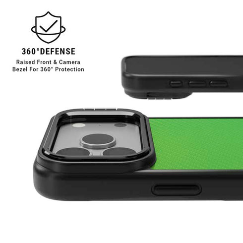 Green Carbon Fiber Specialty Texture Material iPhone 17 Pro Kickstand Case
