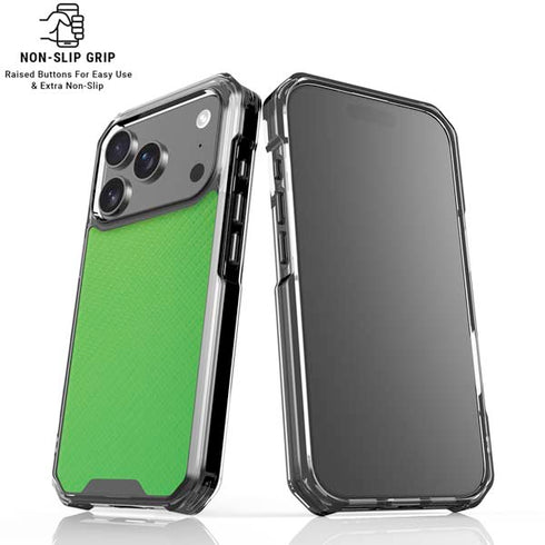 Green Carbon Fiber Specialty Texture Material iPhone 17 Pro Max Clear Case