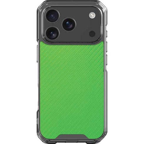 Green Carbon Fiber Specialty Texture Material iPhone 18 Pro Clear Case