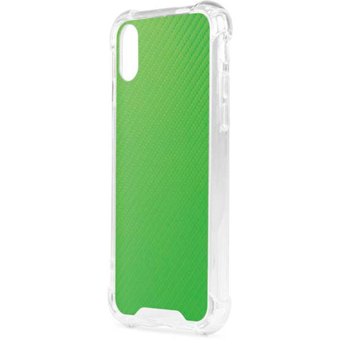 Green Carbon Fiber Specialty Texture Material iPhone XS Clear Case