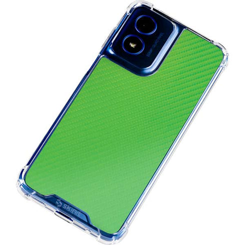 Green Carbon Fiber Specialty Texture Material Moto G 5G (2024) Clear Case