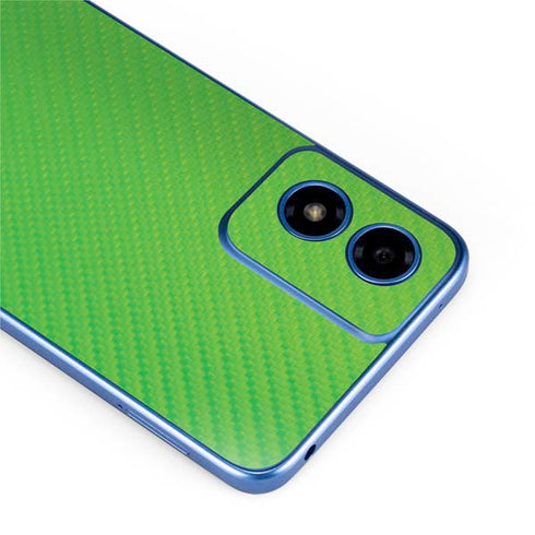Green Carbon Fiber Specialty Texture Material Moto G Play 4G (2024) Skin